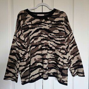 3X Thick Brown Camo Pattern Sweater (USED) - Philosophy Republic Clothing
